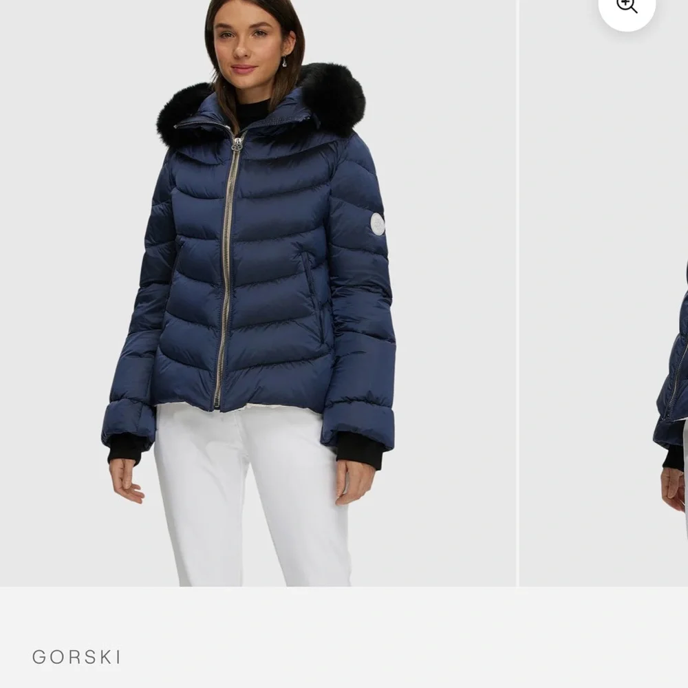 Navy Gorski jacket with detachable hood never worn size small - Picture 4 of 5